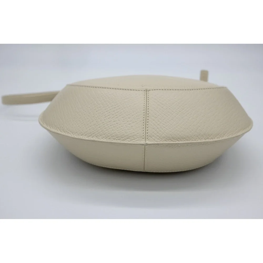 Loewe‎ Vintage Crescent Shoulder Bag Cream Textured Leather Hobo
